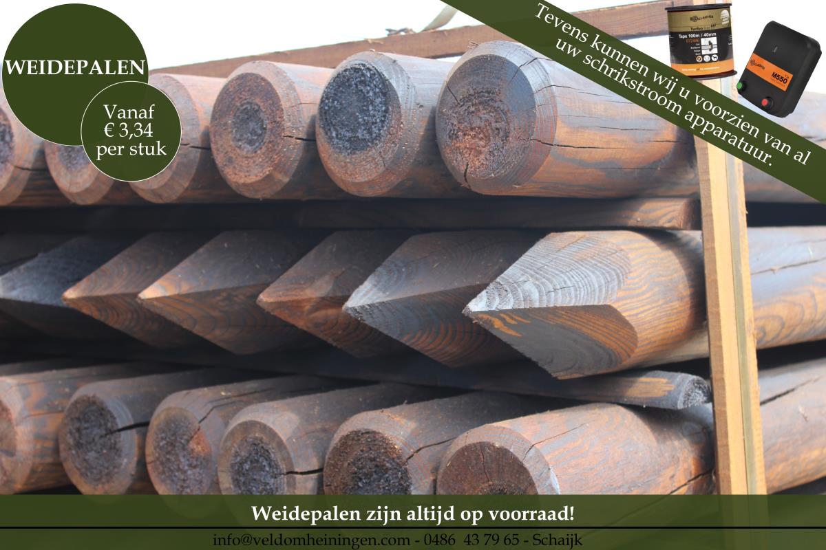 Veld Omheiningen, weide palen 160cm, afrasteringen
